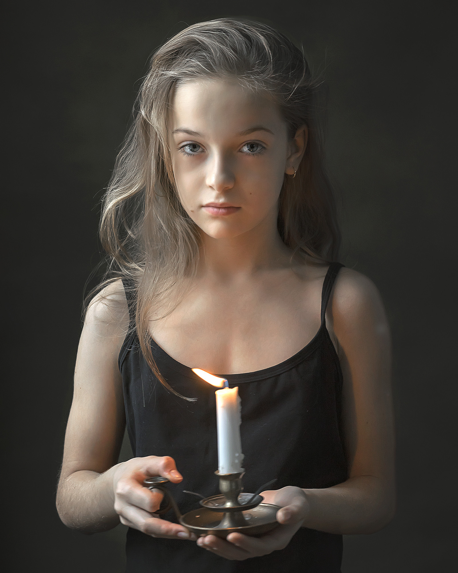 girl with  a candle
